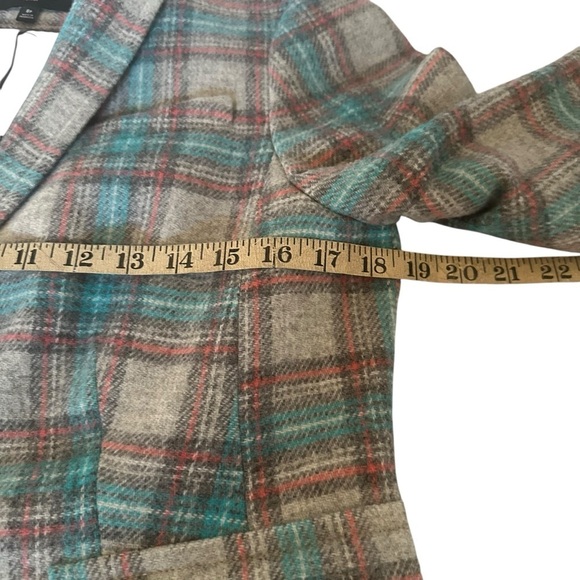 TALBOTS SHETLAND ABERDEEN PASTEL PLAID WOOL BLEND BLAZER SIZE 8 - Picture 12 of 14
